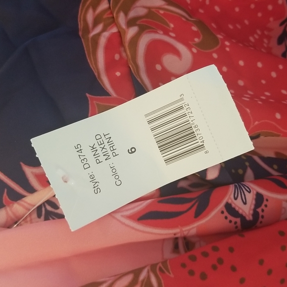 Alexia Admor High-low Ruffle Silhouette "Tala" Maxi Dress Pink/Mixed Print 6 NWT - Picture 7 of 11